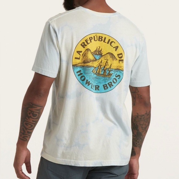 Howler Bros Blue Tie Dye Short Sleeve La Republica de Howler Bros Size Medium - Picture 1 of 10